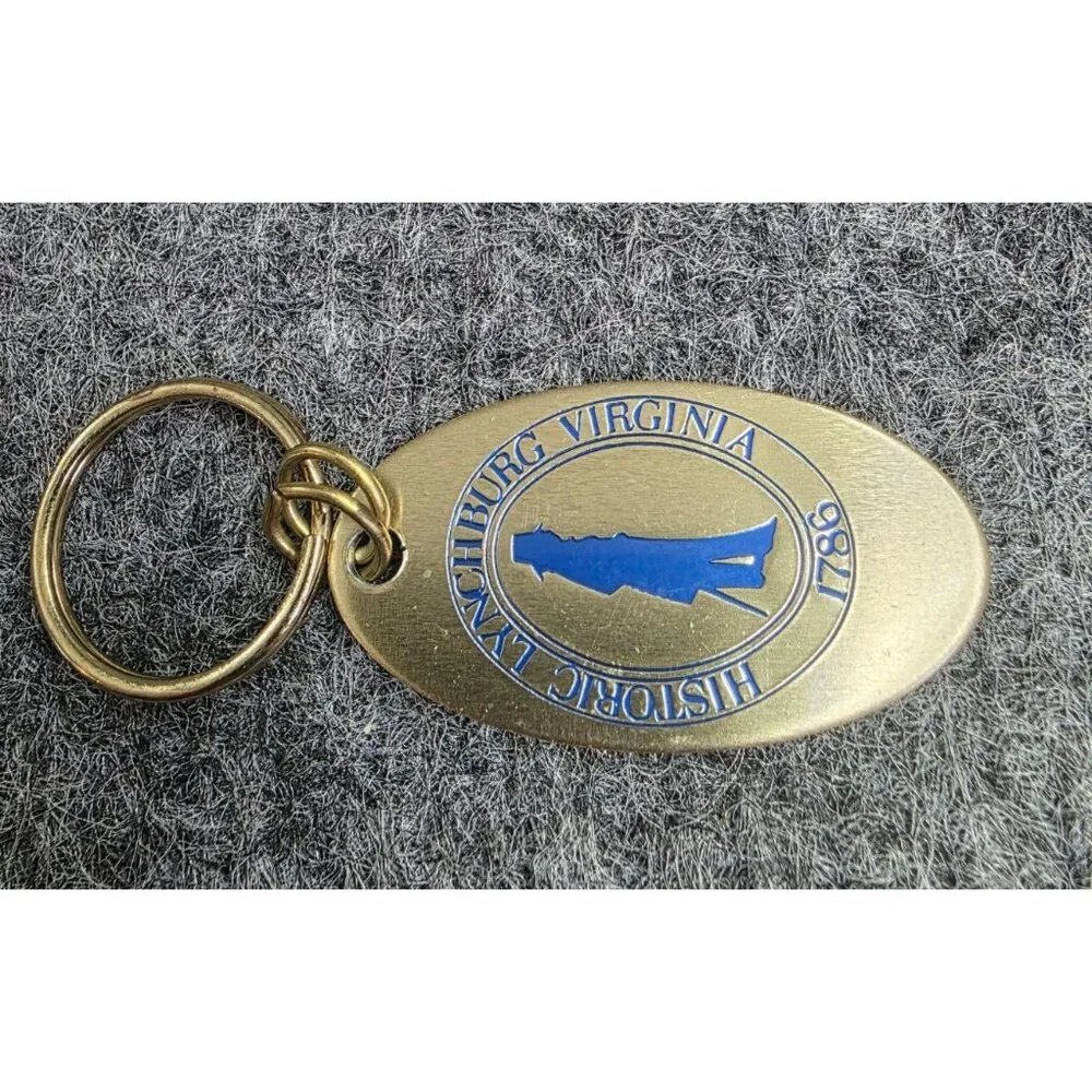 Historic Lynchburg Virginia 1786 Keychain Oval Design